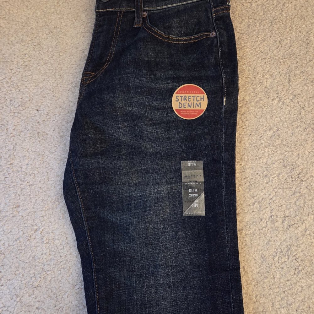 Aeropostale Men's Slim Fit Jeans - Deep Blue